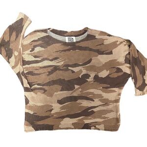 FREE FOR HUMANITY Camouflage Knit Sweater RETAIL $279